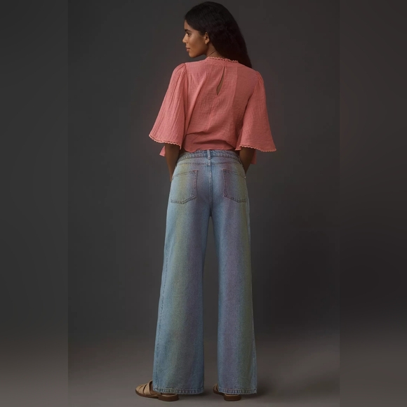 Mid-Rise Wide Leg Jeans By Pilcro Size 28 - Picture 3 of 5